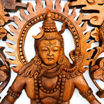 Lord Shiva Siva Carved Wooden Decorative Panel Sculpture Mandir Hindu Art Décor