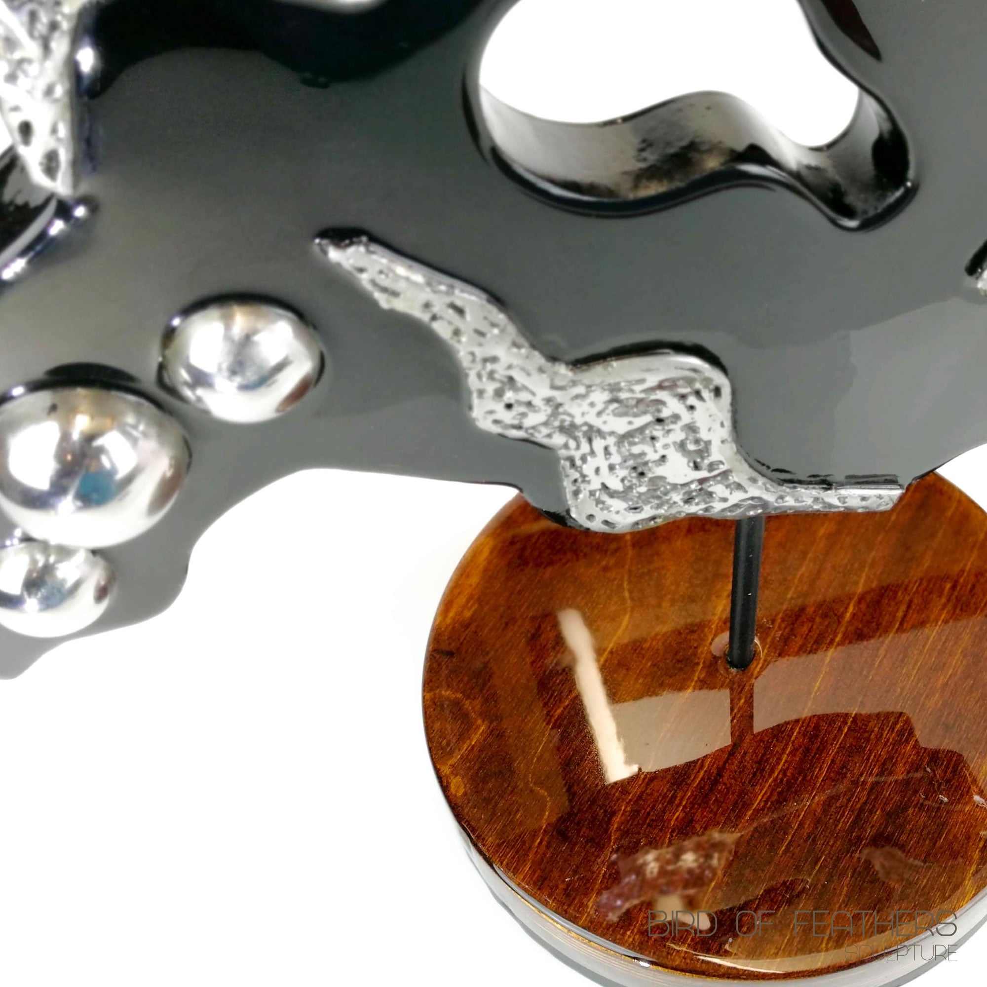 Hand made Decorative Solid Wood and Stainless Steel Sculpture - Easternada