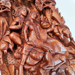 Hand Carved Wooden Hindu God - Radha Krishna Sculpture Art Mandir