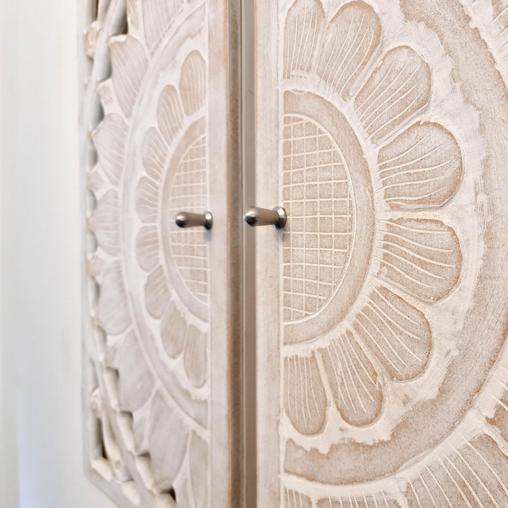 Hand Carved Wooden Wall Storage Cupboard Cabinet - Designer Furniture  Bathroom, Makeup Office