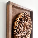 Hand Carved Wooden Decorative Mandala Framed Wall Art.