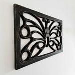 Antique Black Butterfly - Handmade Distressed Carved Wooden Wall Art Deco