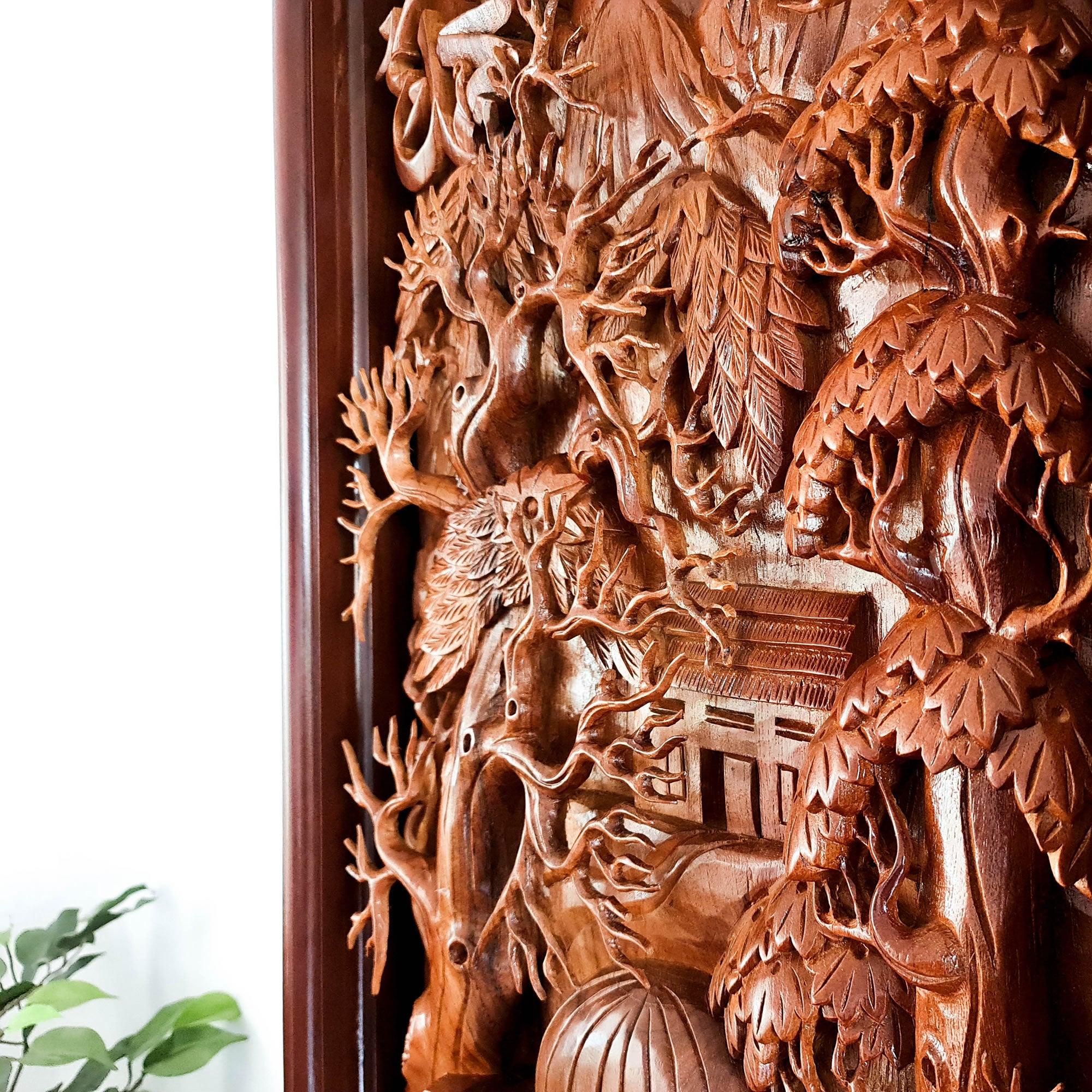 Hand Carved Wooden Art Sculpture - Islamic Muslim Prayer Allah Muhammad Easternada