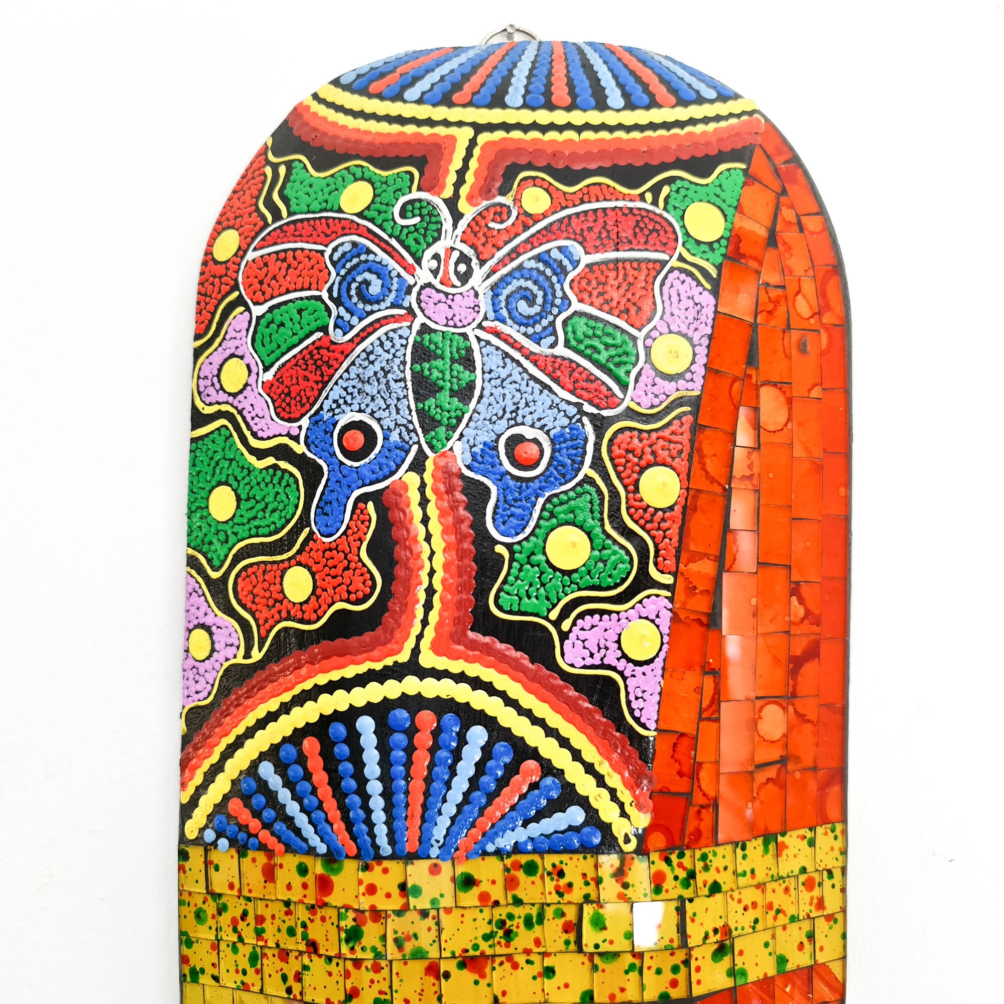 Hawaiian Tiki Mask Wall Hanging - Hand Carved painted wooden Tropical Aboriginal decoration