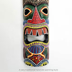 Hawaiian Tiki Mask Wall Hanging - Hand Carved painted wooden Tropical Aboriginal decoration