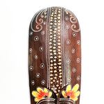 Hawaiian Tiki Mask Wall Hanging - Hand Carved painted wooden Tropical Aboriginal decoration