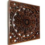 Exclusive Wooden Hand Carved Decorative Art Panel Mandala Yoga Peace