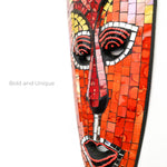 Hawaiian Tiki Mask Wall Hanging - Hand Carved painted wooden Tropical Aboriginal decoration