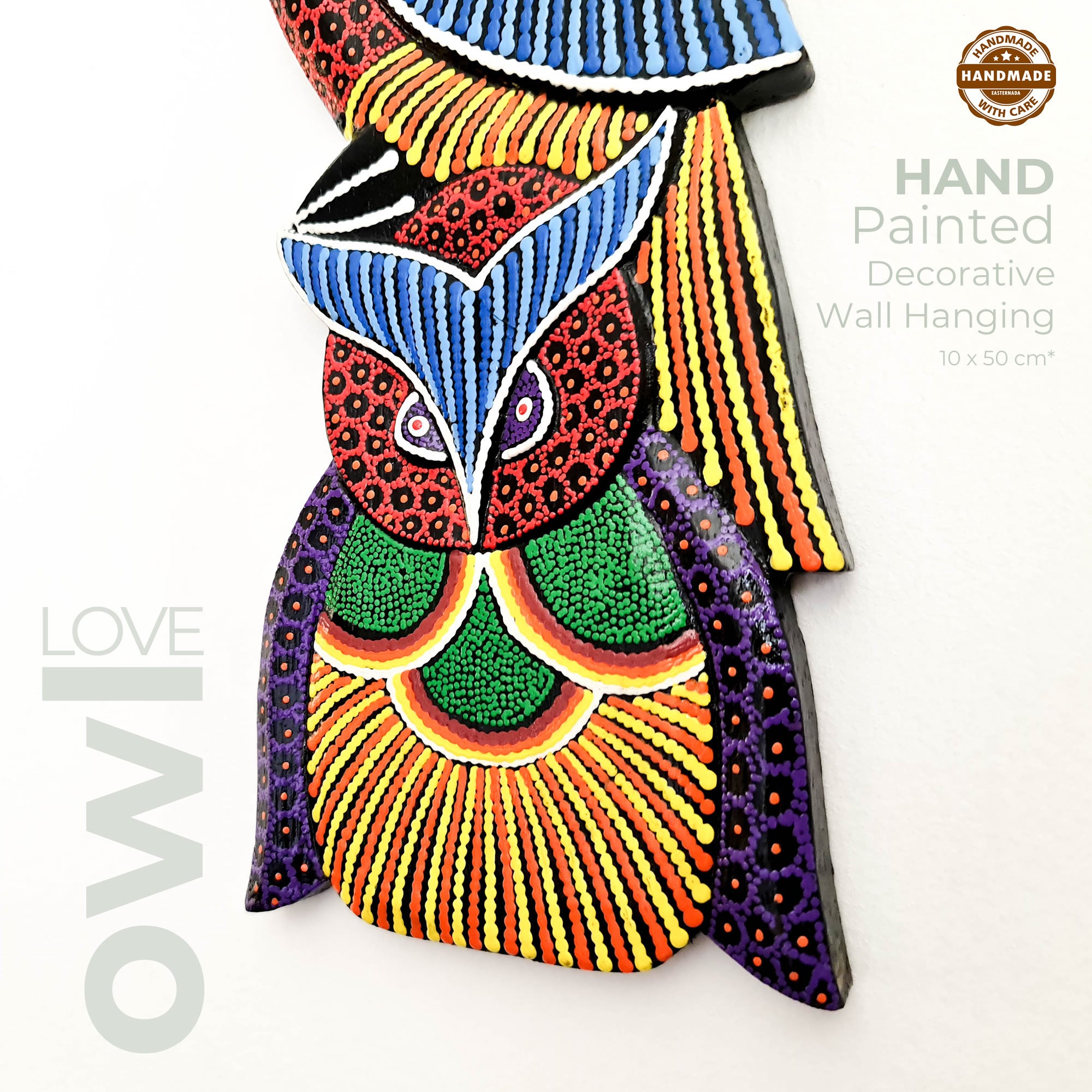 Tropical Wall Hanging - Hand-Carved painted wooden Tropical decoration.