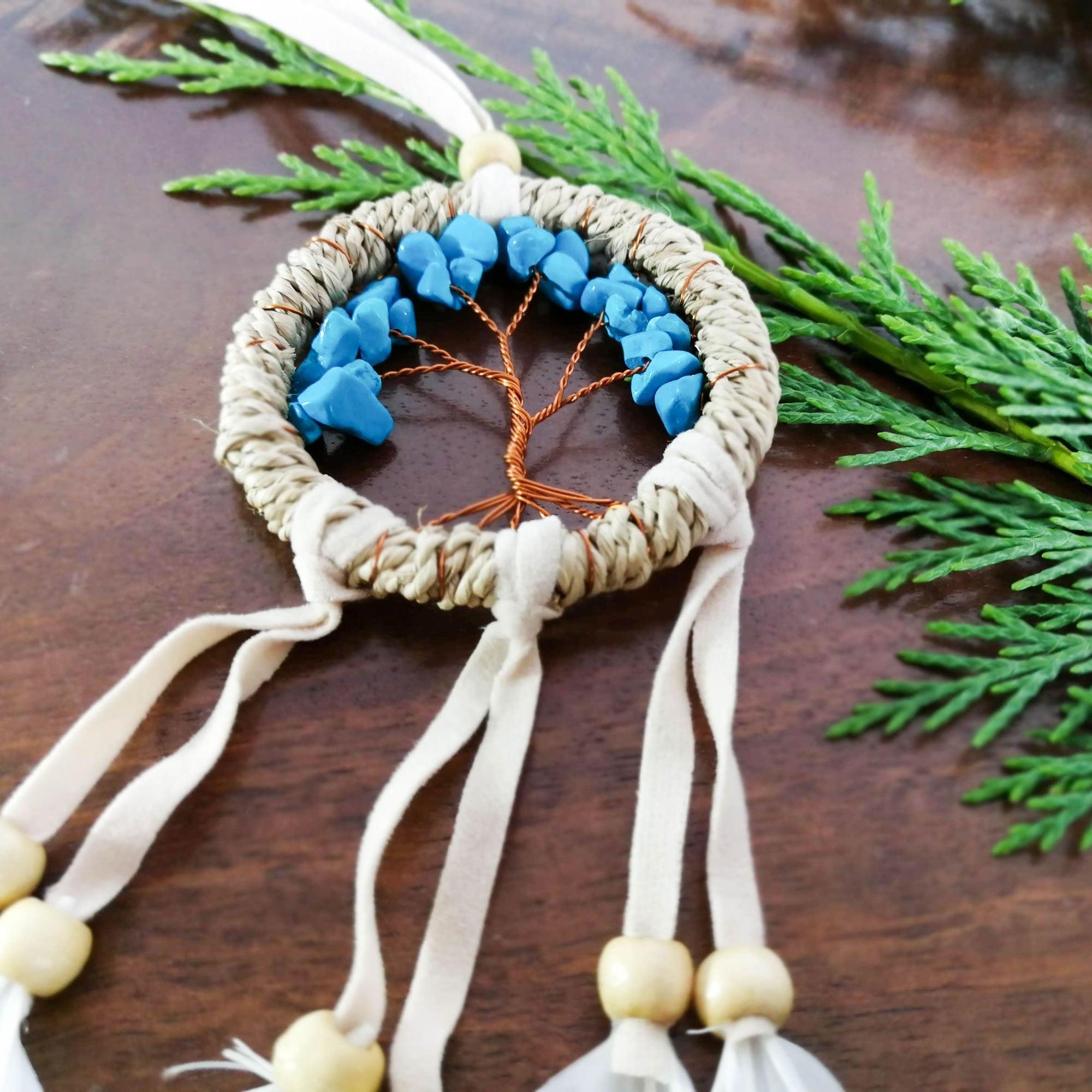 Bohemian Macrame Car Wall Hanging Dream Catcher - Tree of Life - Easternada