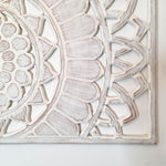 Hand Carved Wooden Wall Art - Large King Headboard Decorative Mandala Panel