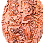Hand Carved Wooden Wall Art Decorative Sculpture Chinese Dragon - Feng Shui Good Luck Perfect Gift Easternada
