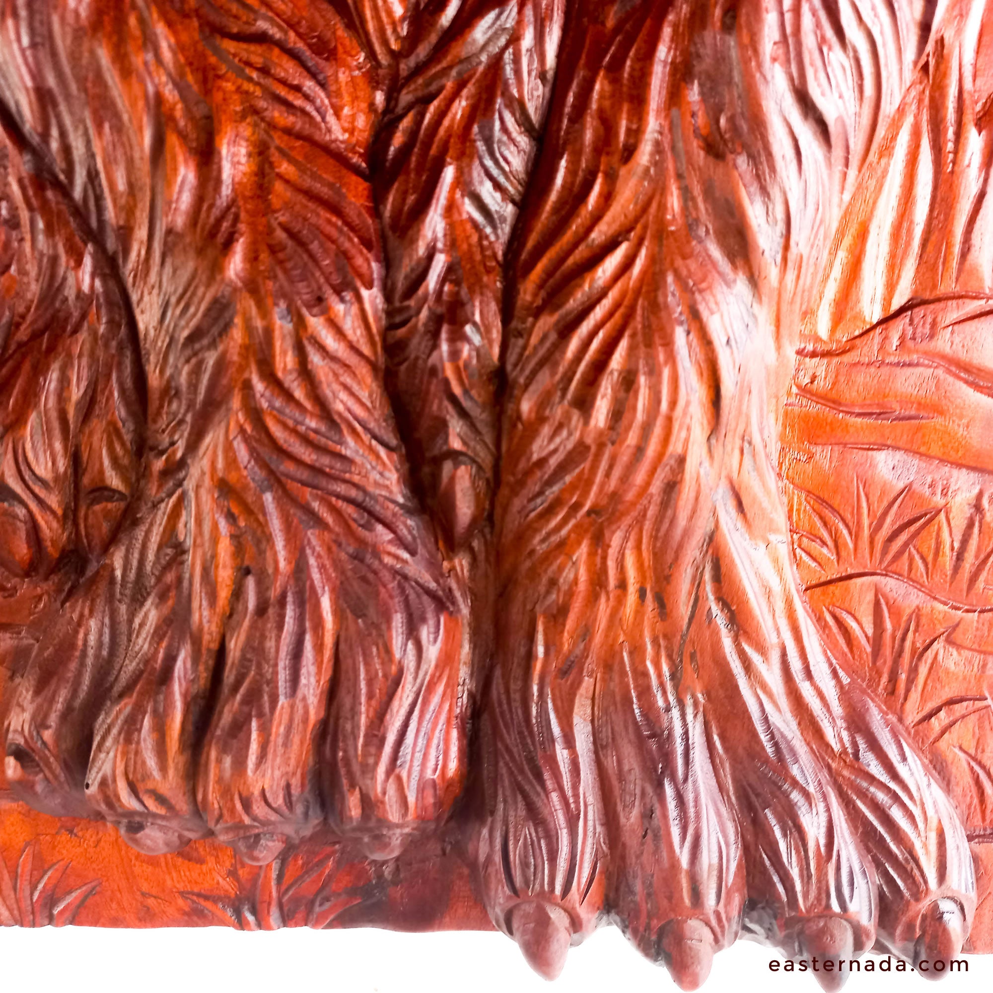 Hand Carved Wolf Decorative Teakwood Sculpture Wall Art