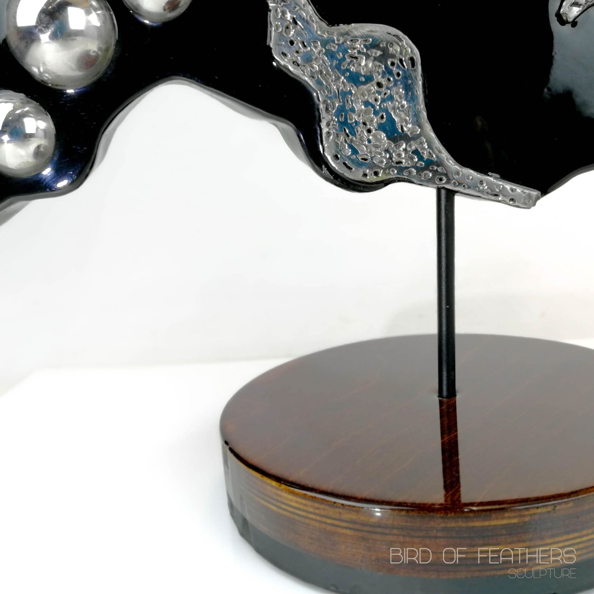 Hand made Decorative Solid Wood and Stainless Steel Sculpture - Easternada