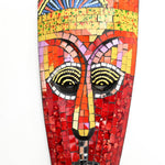 Hawaiian Tiki Mask Wall Hanging - Hand Carved painted wooden Tropical Aboriginal decoration