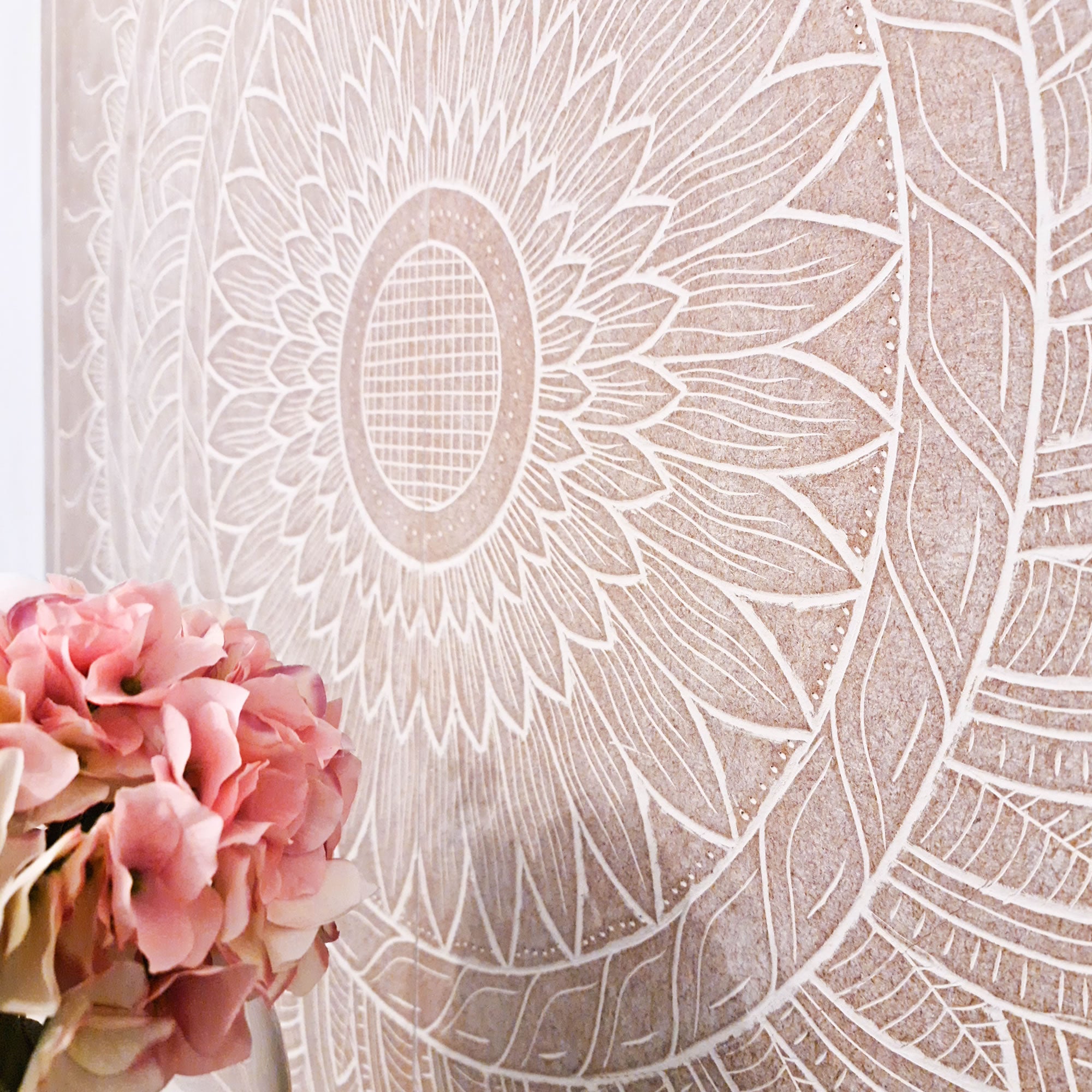 Hand Carved Wooden Wall Art - Headboard Decorative Large Mandala