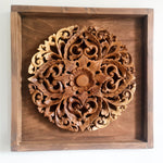 Hand Carved Wooden Decorative Mandala Framed Wall Art.