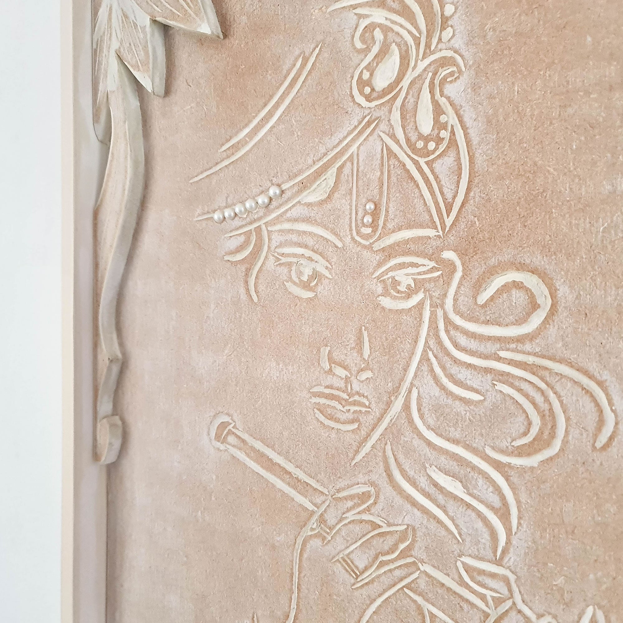 Krishna Hand Carved Wall Art Hindu Mandir Pooja