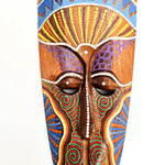 Hawaiian Tiki Mask Wall Hanging - Hand Carved painted wooden Tropical Aboriginal decoration