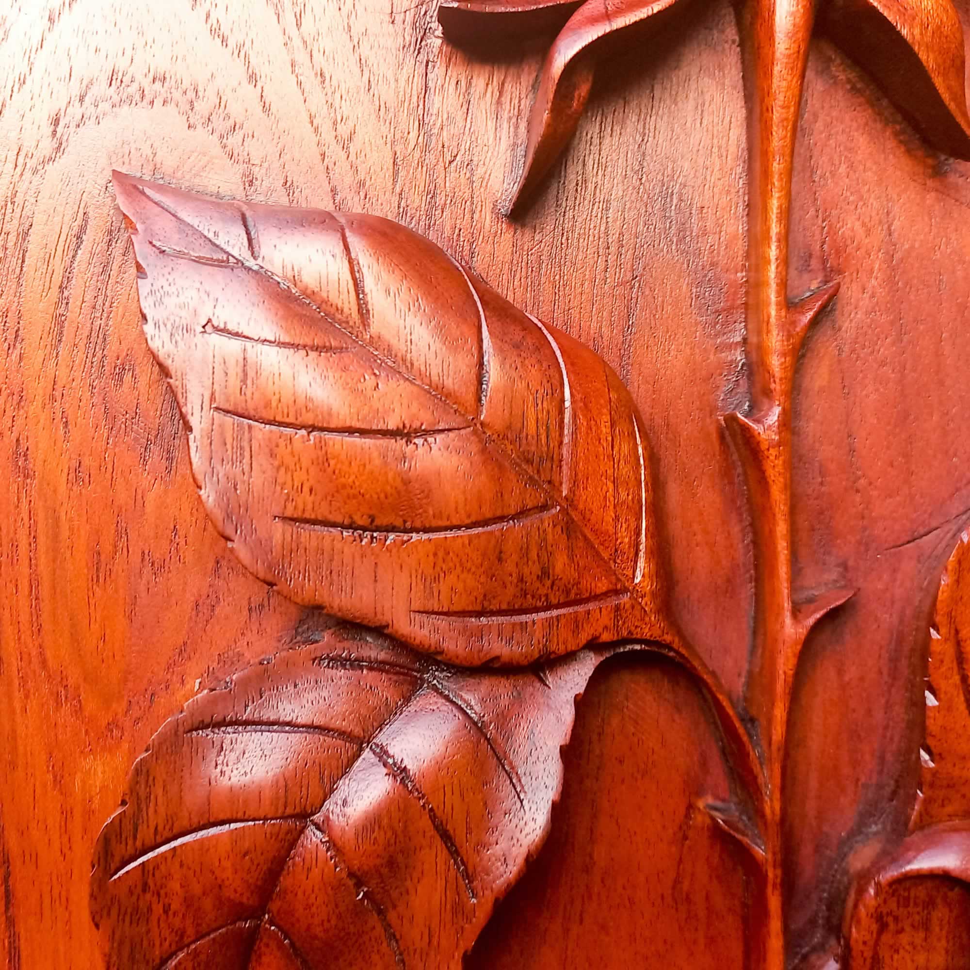 Love Rose Hand Carved Wooden Wall Art Sculpture Decoration Nature Garden - Perfect Valentine Christmas Gift. easternada.com