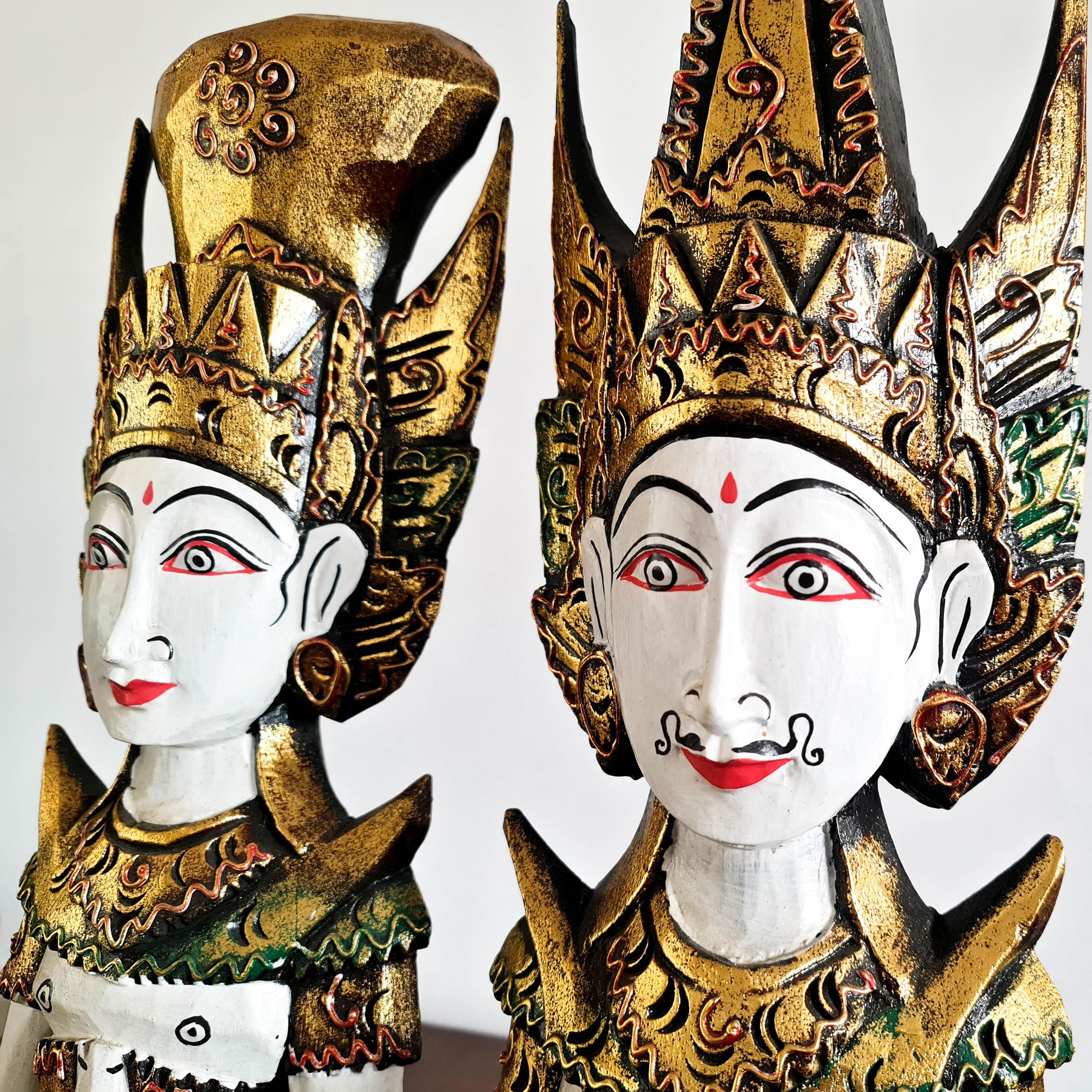 Handmade Carved Wooden Decorative Wall Art Water Goddess Set Large