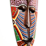 Hawaiian Tiki Mask Wall Hanging - Hand Carved painted wooden Tropical Aboriginal decoration