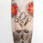 Hawaiian Tiki Mask Wall Hanging - Hand Carved painted wooden Tropical Aboriginal decoration
