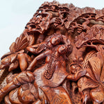 Hand Carved Wooden Hindu God - Radha Krishna Sculpture Art Mandir