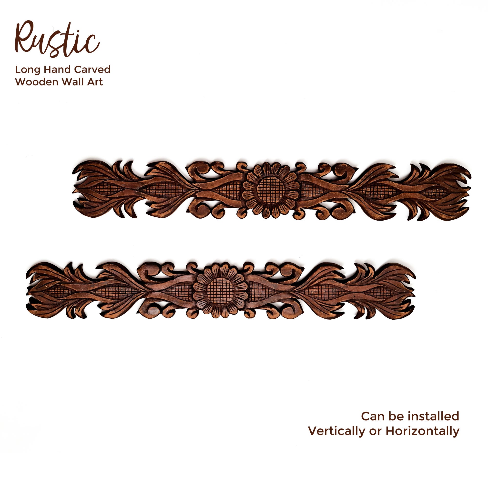 Sculpture d'art décorative en bois sculpté finition noyer