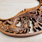 Tarot Astrology Card Reading Positive Energy Crystals Moon Dragon Hand Carved Wooden Decorative Sculpture Art Easternada