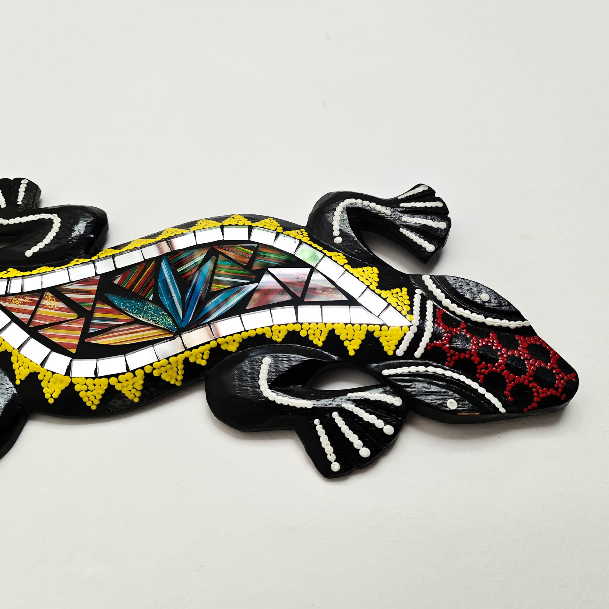 Tropical Wall Hanging - Hand-Carved painted wooden Tropical decoration.