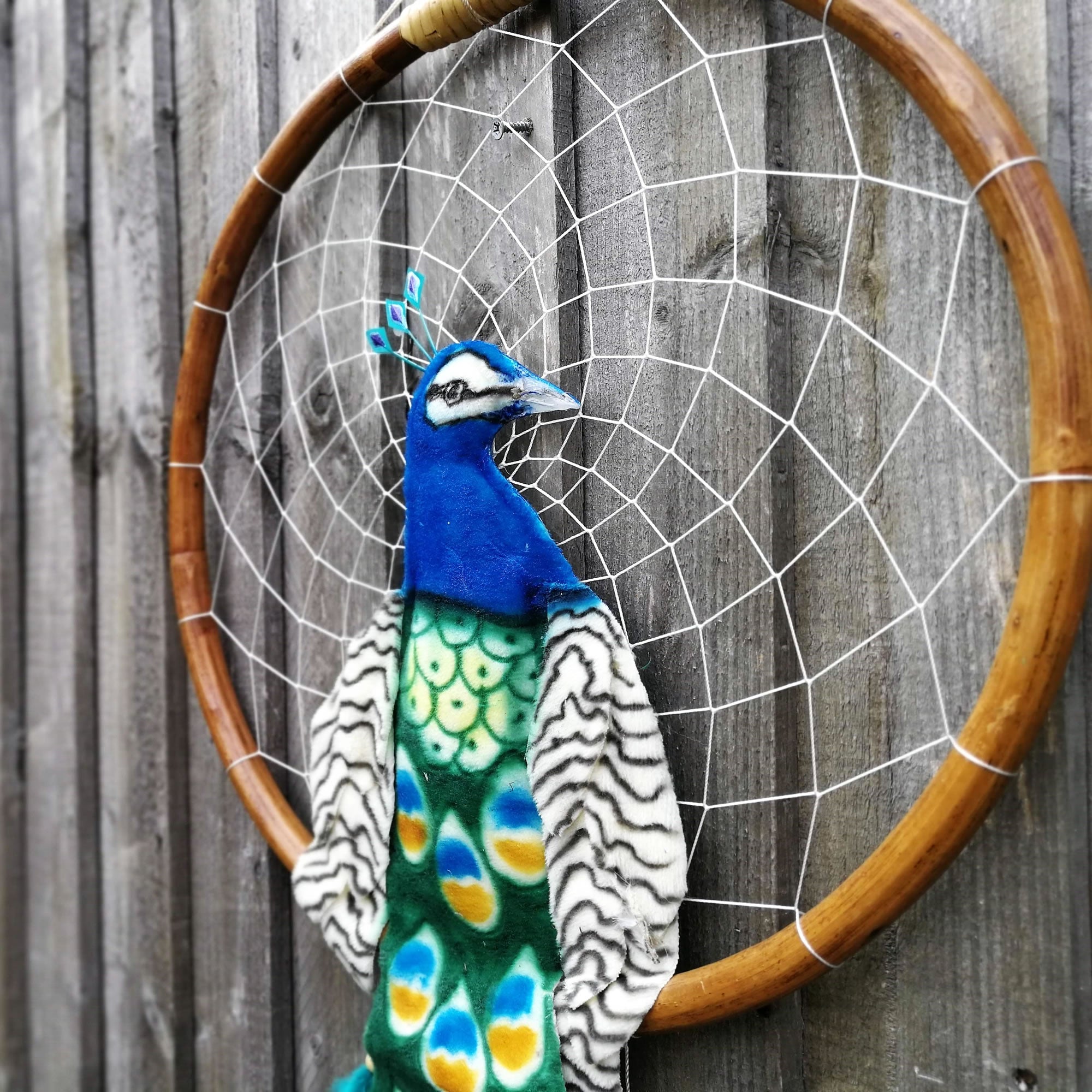Peacock - Bohemian Feather Macramé Hanging Dream Catcher Large