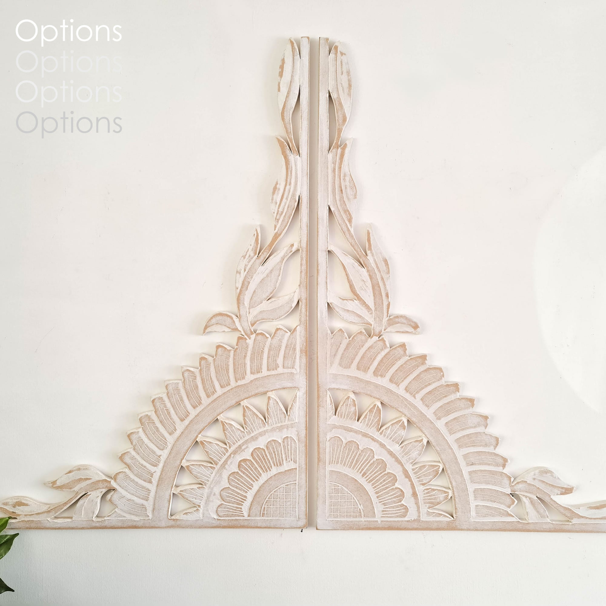 Mandala Art - Handmade Carved Wooden Wall Art Distressed White