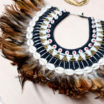 Bohemian Style Feather Sea Shells Handmade Decorative Costume Macrame Necklace Jujuhat - Easternada