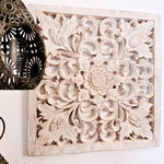 Bohemian Decorative Wall Art Sculpture Room Decore Headboard Mandala Distressed White Shabby Chic | Easternada