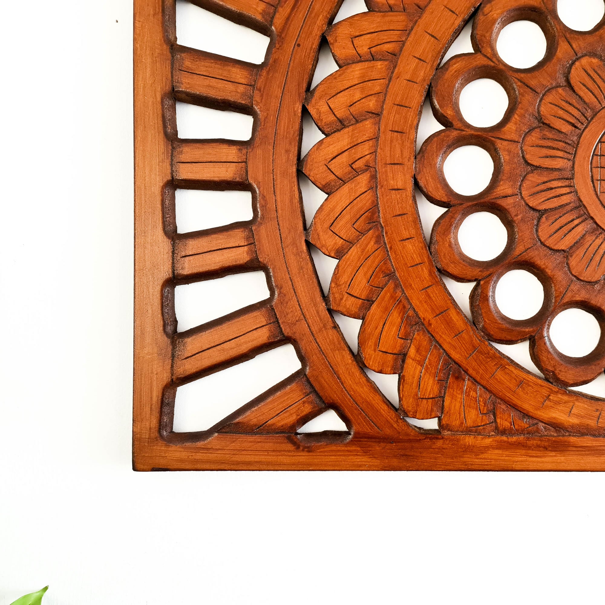 Mandala Art - Handmade Carved Wooden Wall Art Headboard