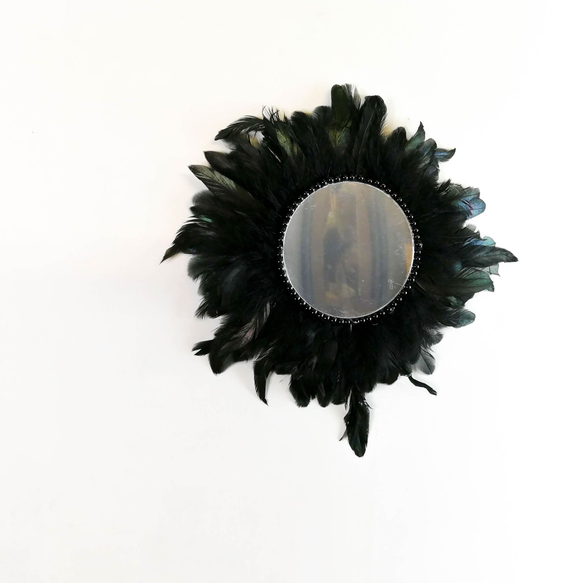 Juju Feather Vanity Wall Mirror Bohemian Style Handmade