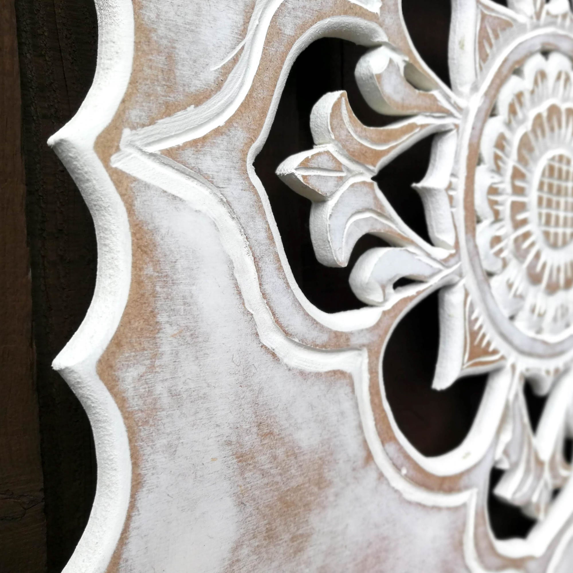 Handmade Carved Wooden Mandala Decorative Wall Art Sculpture