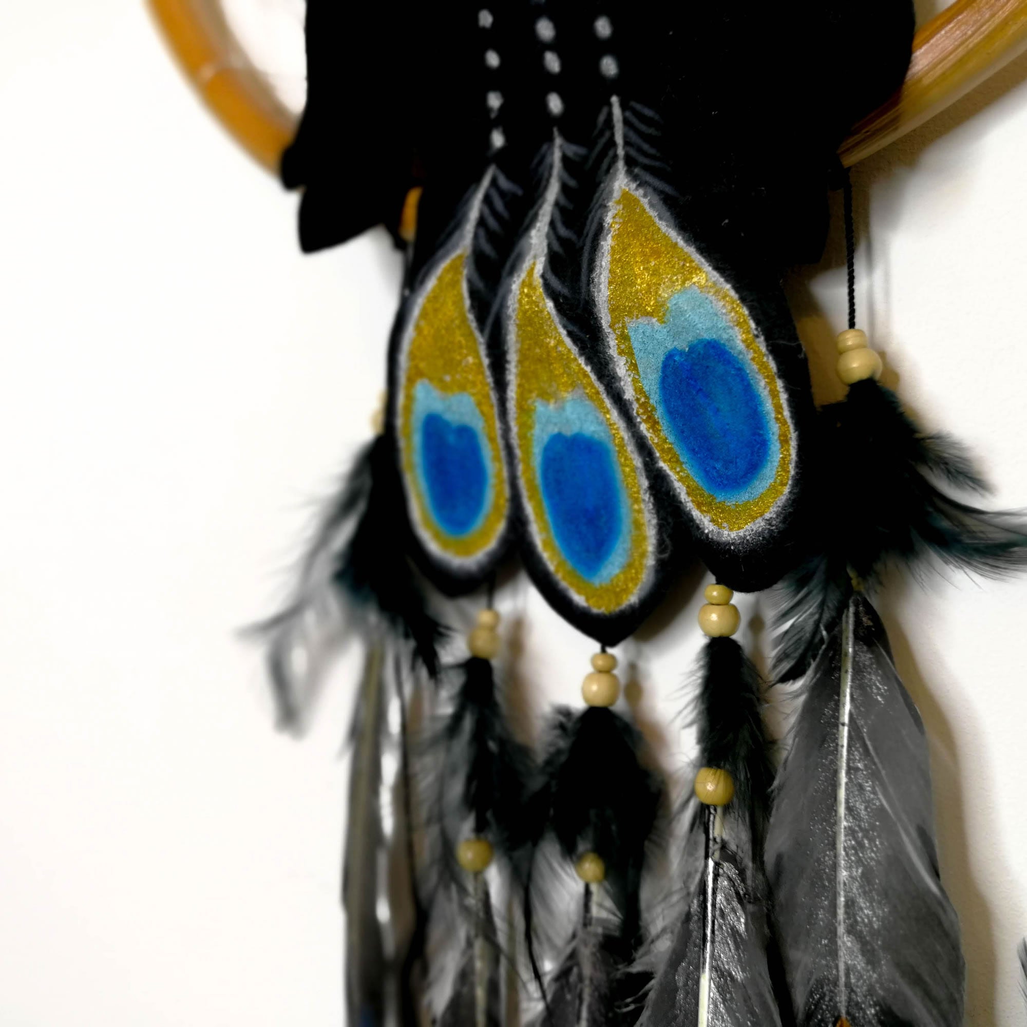 Peacock - Bohemian Feather Macramé Hanging Dream Catcher Large