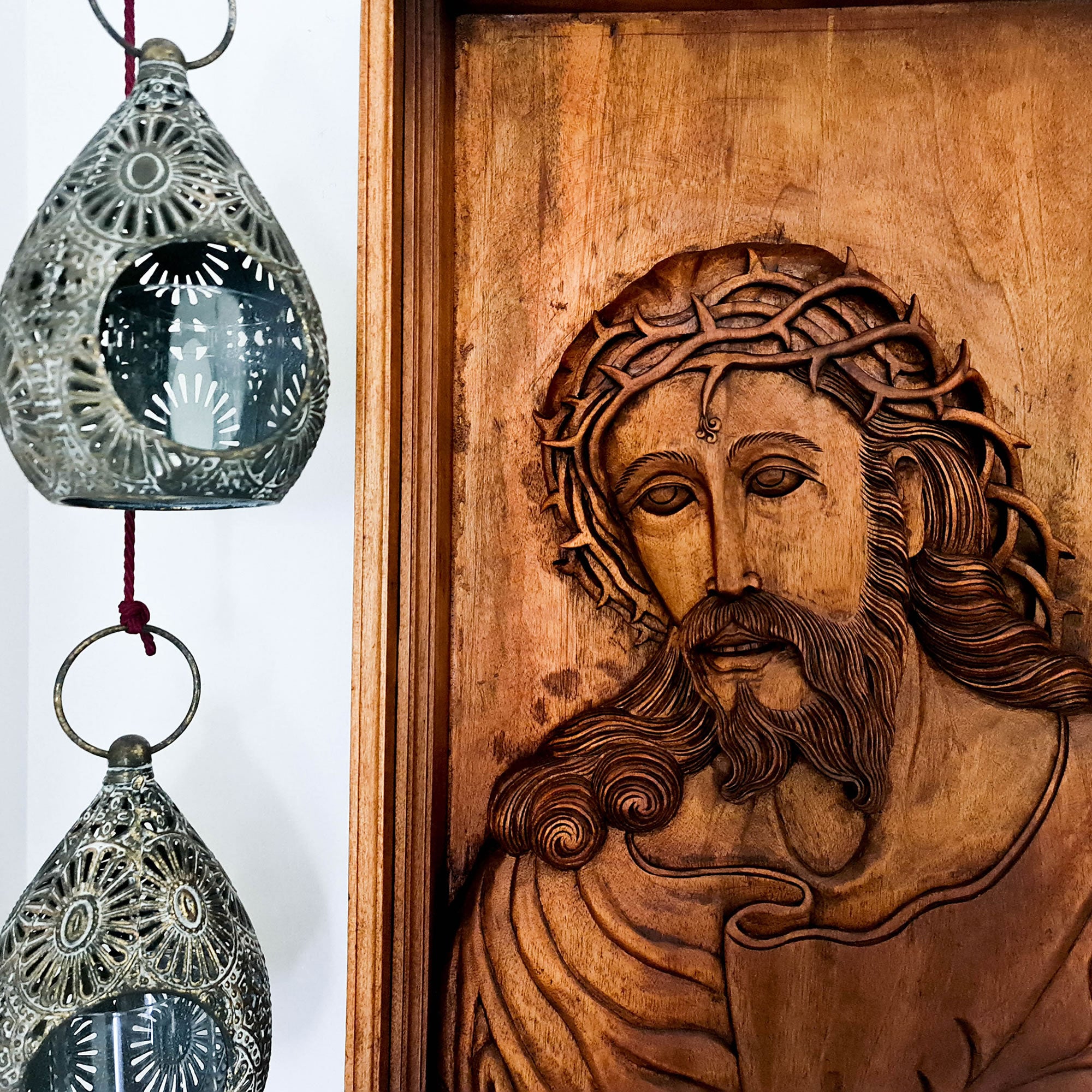 Hand Carved Wooden Lord Jesus - Religious Vatican Christian Art Sculpture