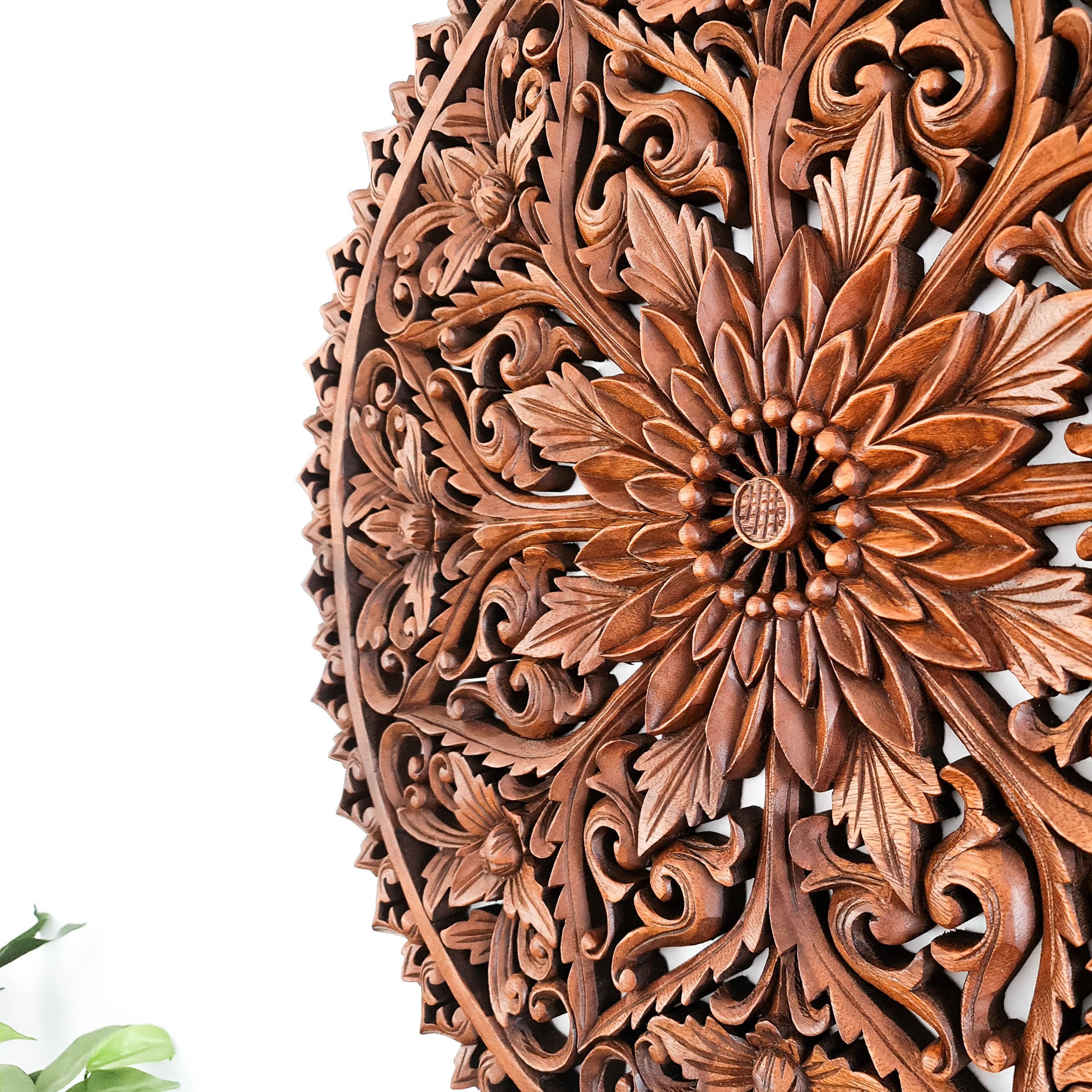 Hand Carved Wooden Wall Art Tree of Life Headboard Decoration - A Perfect Gift Mandala