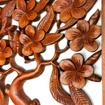 Hand Carved Wooden Decorative Panel Art Sculpture Tree of Hope Life Wealth