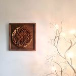 Hand Carved Wooden Decorative Mandala Framed Wall Art.