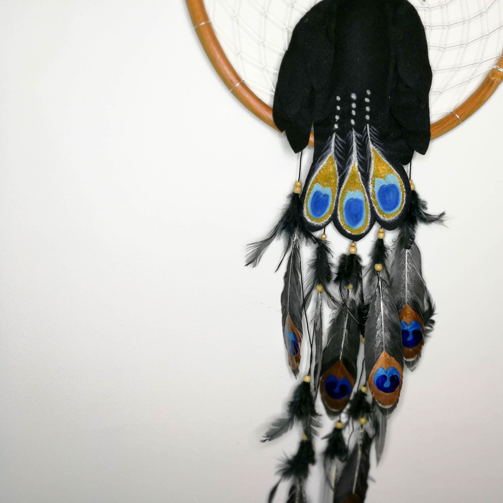Peacock - Bohemian Feather Macramé Hanging Dream Catcher Large