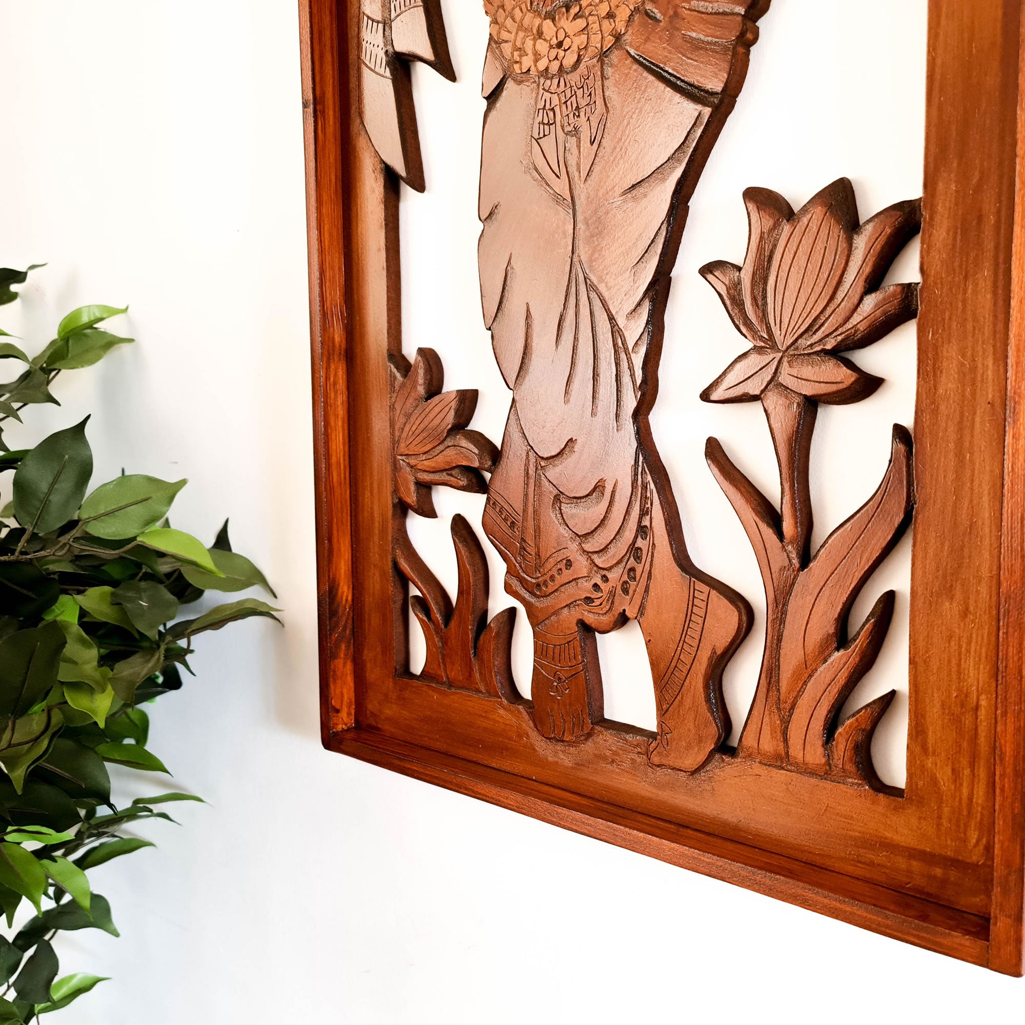Krishna Hand Carved Wall Art Hindu Mandir Pooja