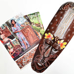 Hawaiian Tiki Mask Wall Hanging - Hand Carved painted wooden Tropical Aboriginal decoration