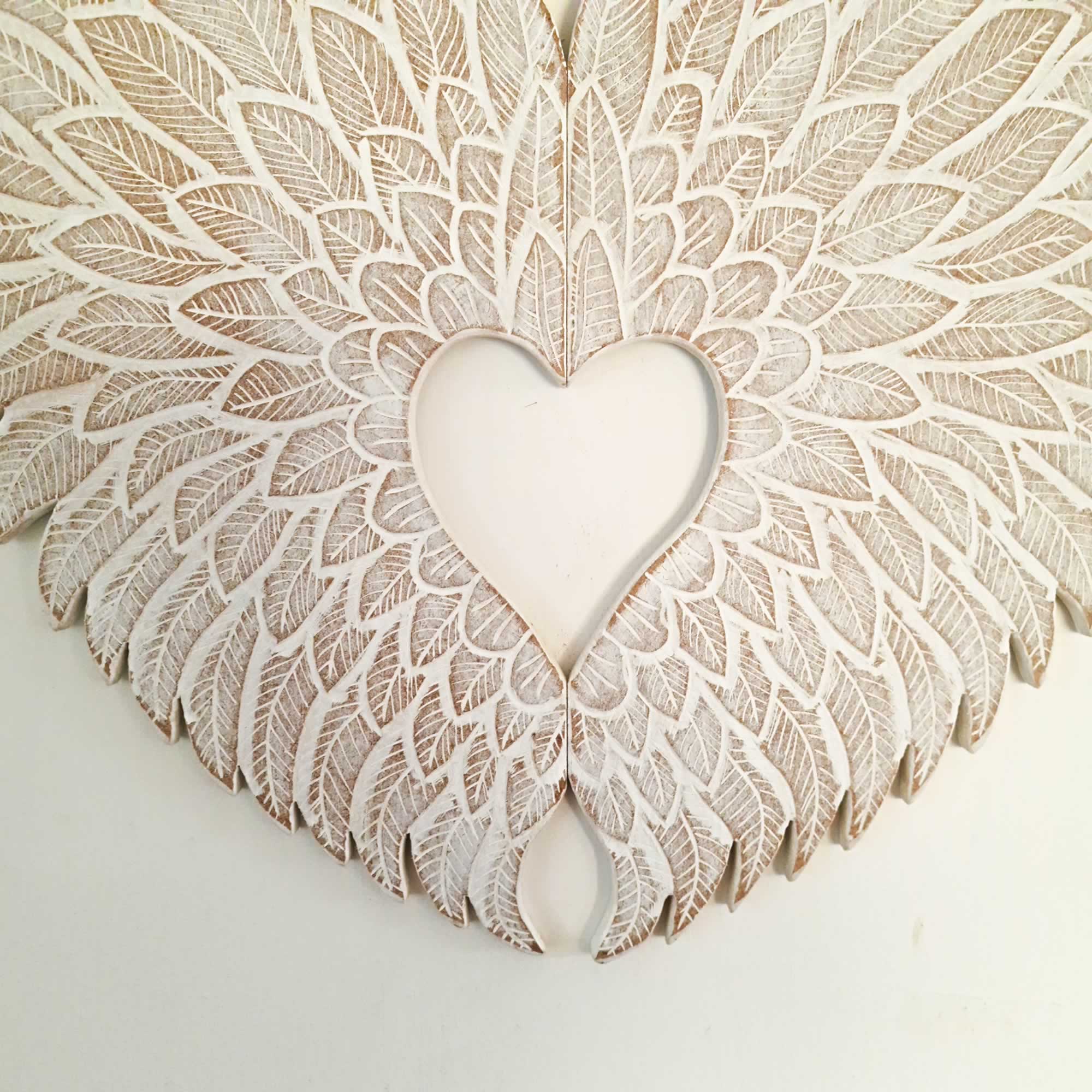 Angel Wings Decoration Sculpture Children Room Decore Headboard White Shabby Chic. Easternada