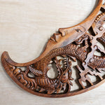 Tarot Astrology Card Reading Positive Energy Crystals Moon Dragon Hand Carved Wooden Decorative Sculpture Art Easternada