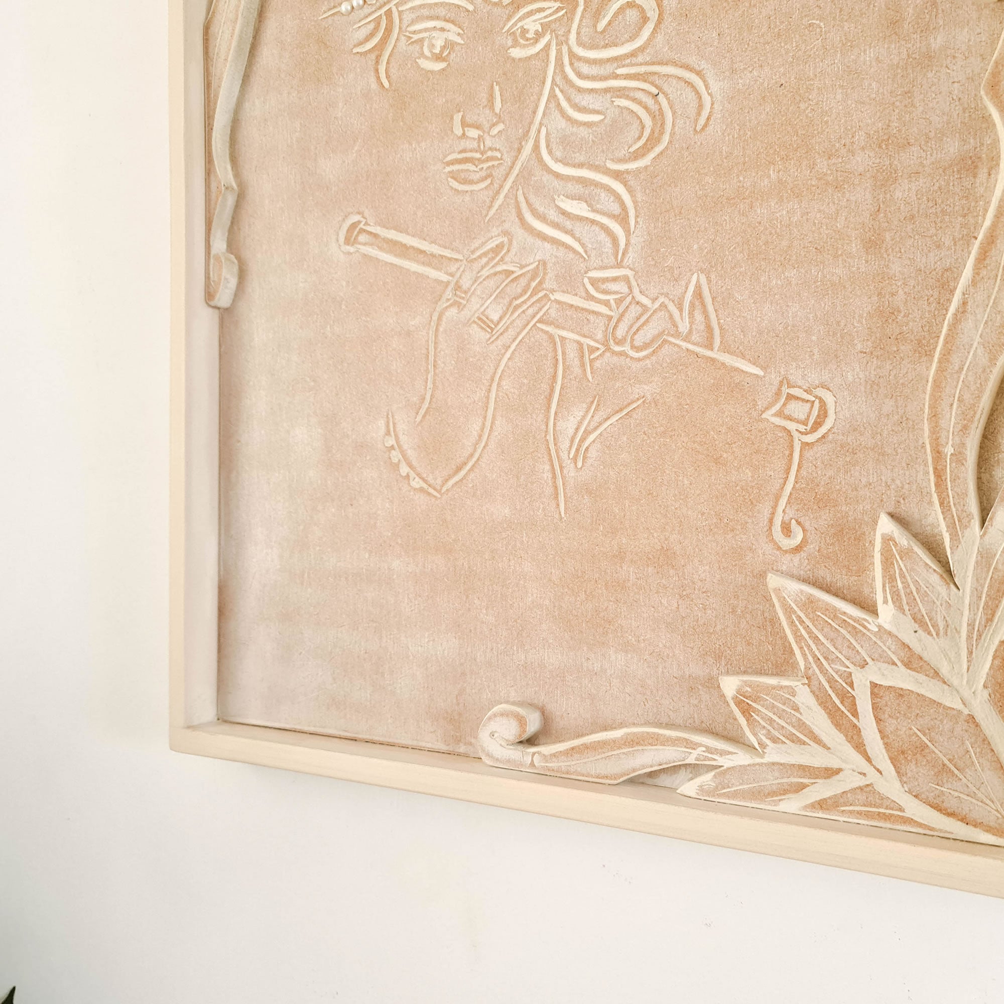 Krishna Hand Carved Wall Art Hindu Mandir Pooja