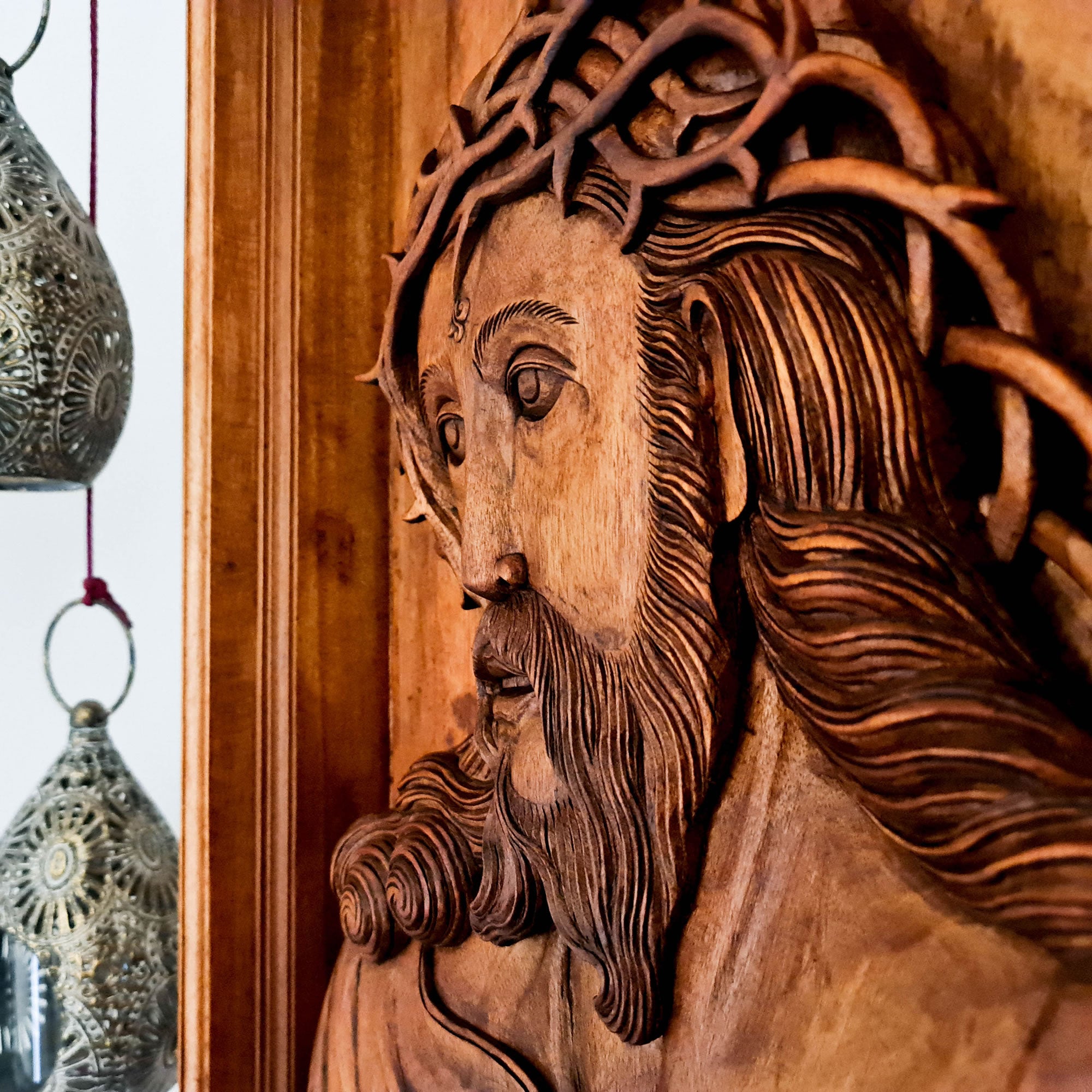 Hand Carved Wooden Lord Jesus - Religious Vatican Christian Art Sculpture